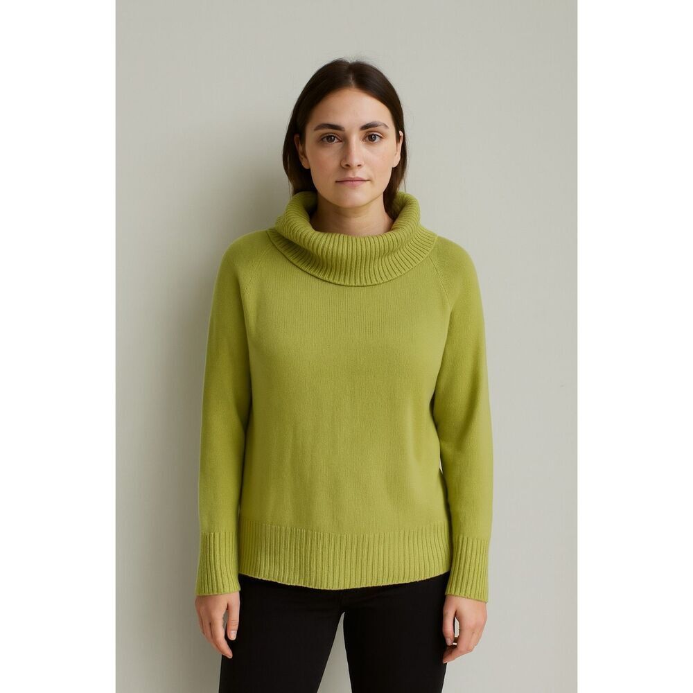 Josephine Chaus size L green knit cowl neck sweater.